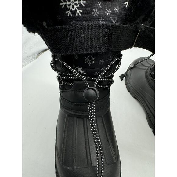 Snow Boots for Kids Insulated Winter Snow Duck Boots (36) 4 Black Snowflake EC‎ - Picture 6 of 7